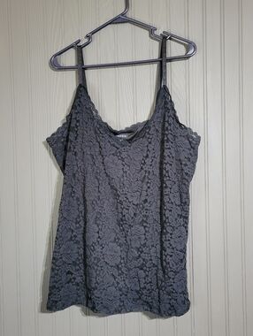 Torrid Camisole Tank Top Floral Lace V-Neck Adjustable Straps Black Women's 3
